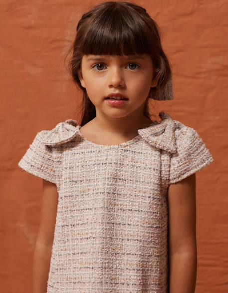 Robe évasée en tweed avec nœuds décoratifs  - vertbaudet enfant