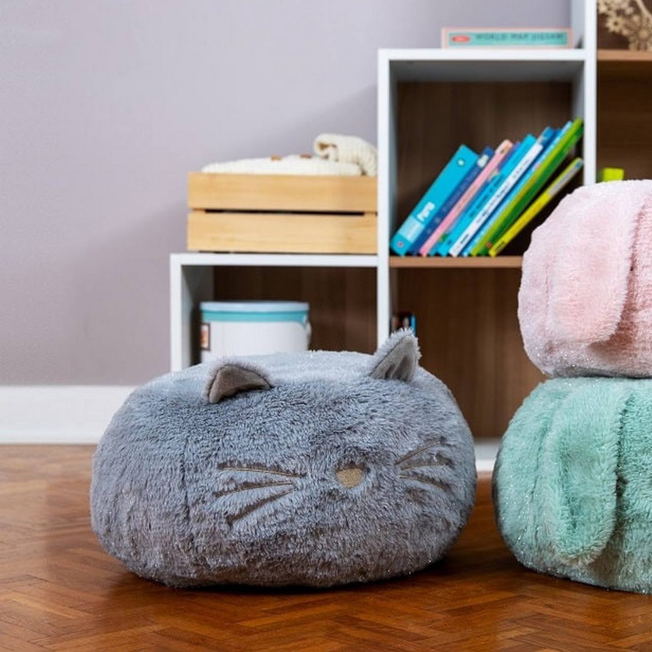 Pouf Chat En Peluche - Enfant - Made In France 16668 (Pioupiou Et Merveilles) - Image 1