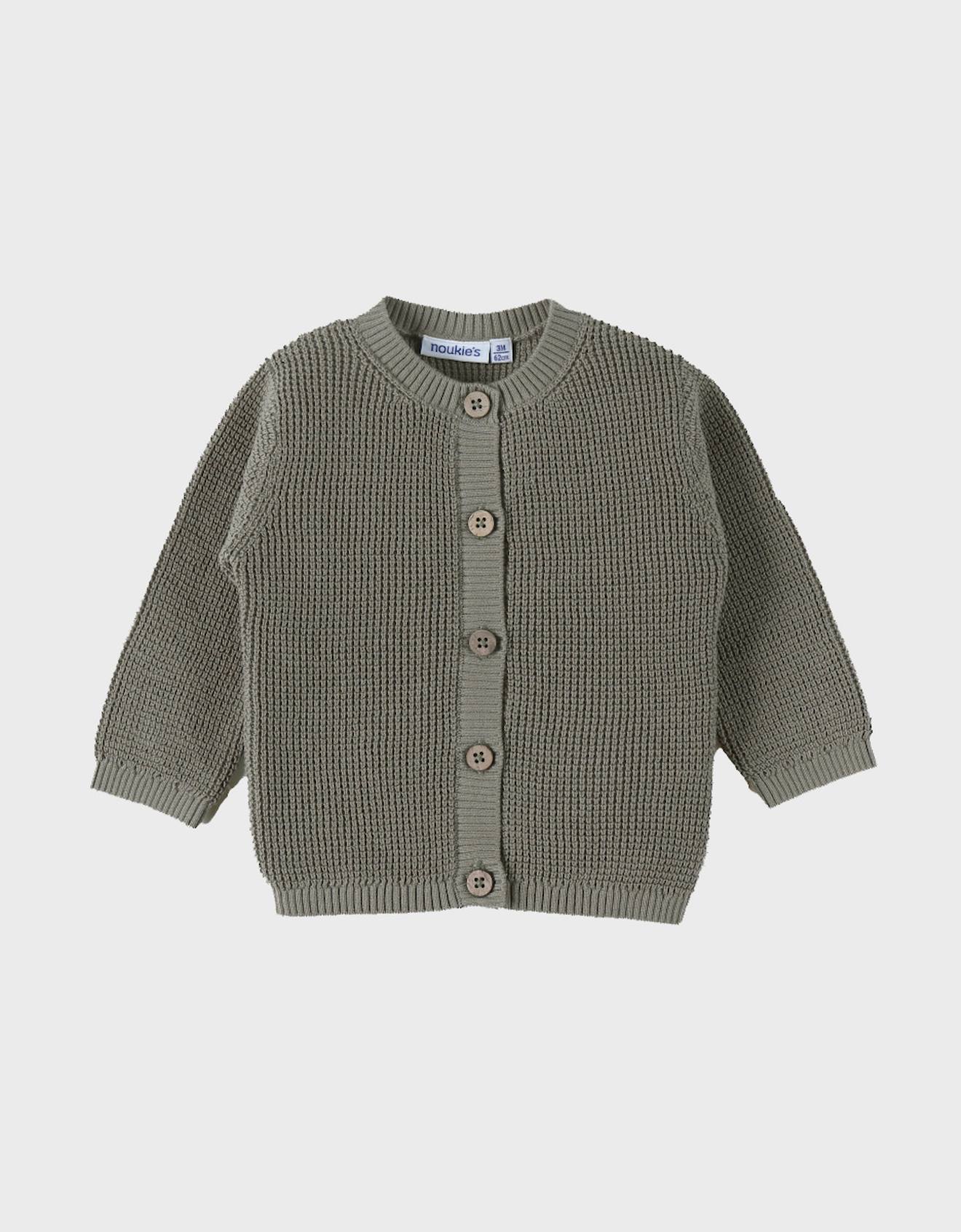 Cardigan en tricot coton vert