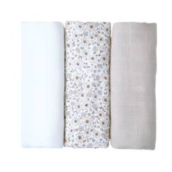 Puériculture-Lot de 3 langes gaze de coton bio