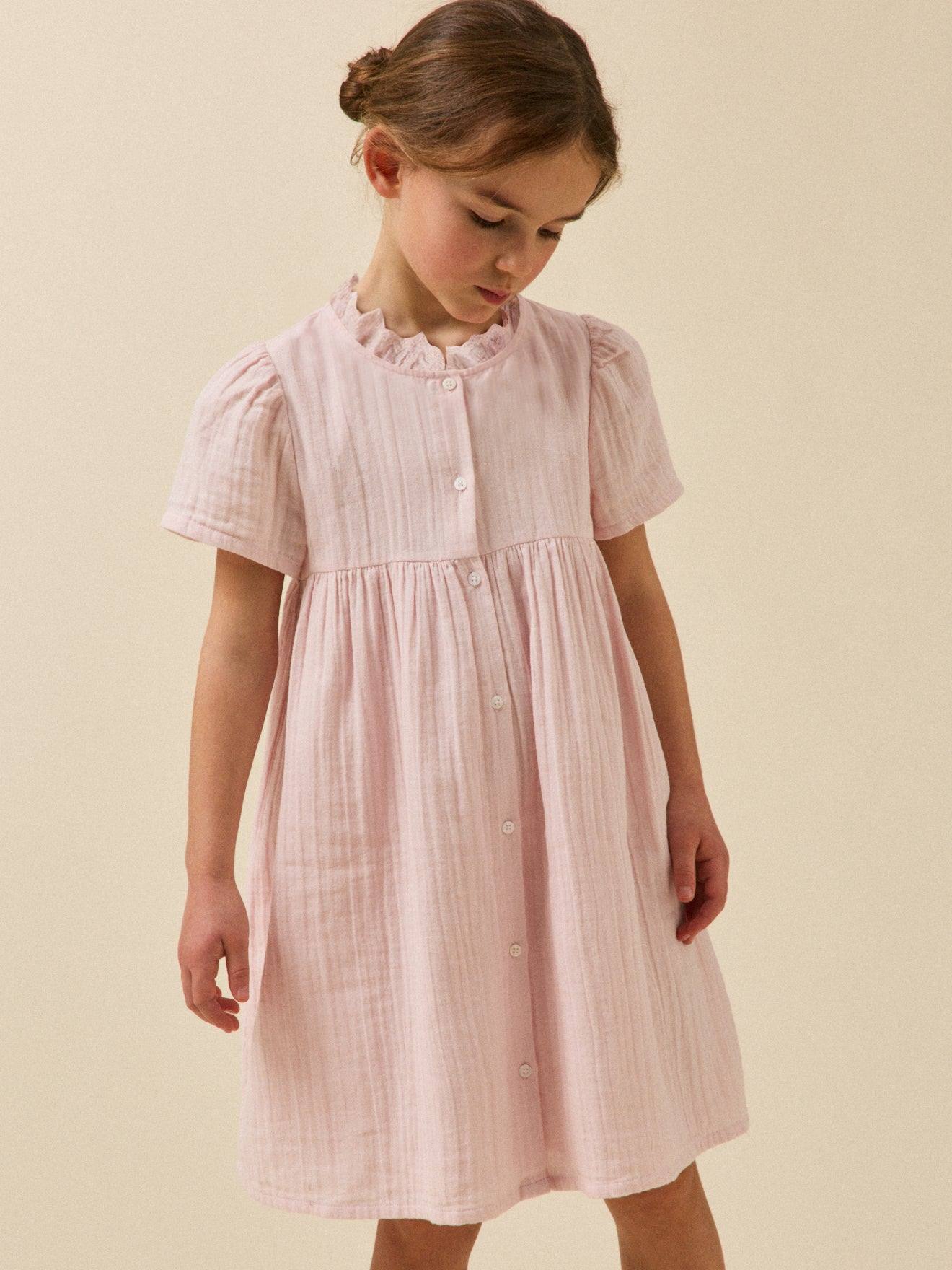 Robe En Gaze De Coton Fille Rose Tendre 34 €