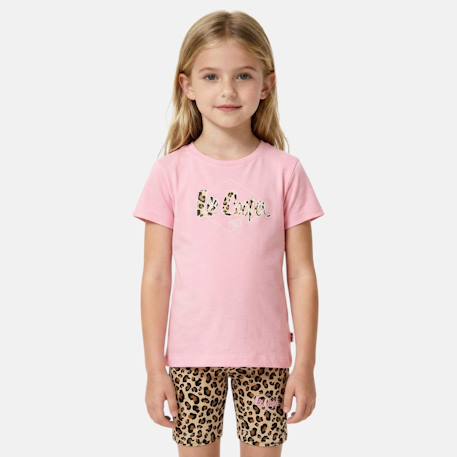 Ensemble  fille -  t-shirt manches courtes et short motif léopard  - vertbaudet enfant