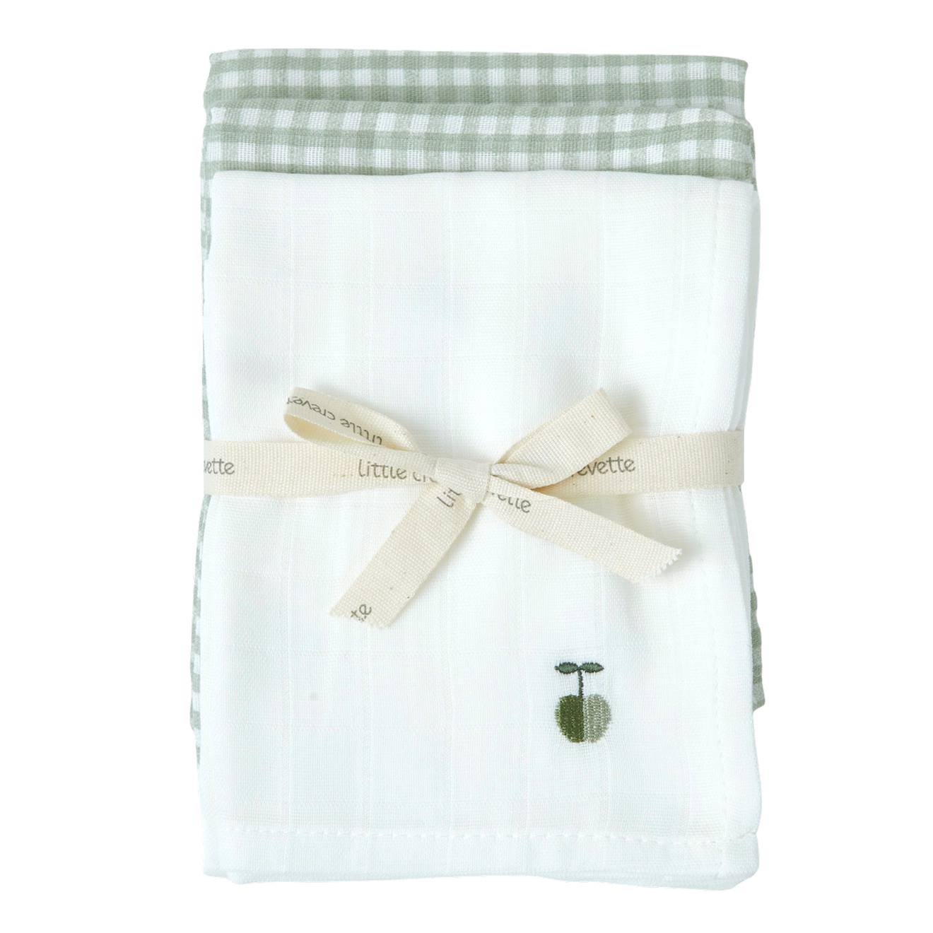 Lot De 3 Langes Gaze De Coton Bio Vert Sauge (Little Crevette) - Image 2