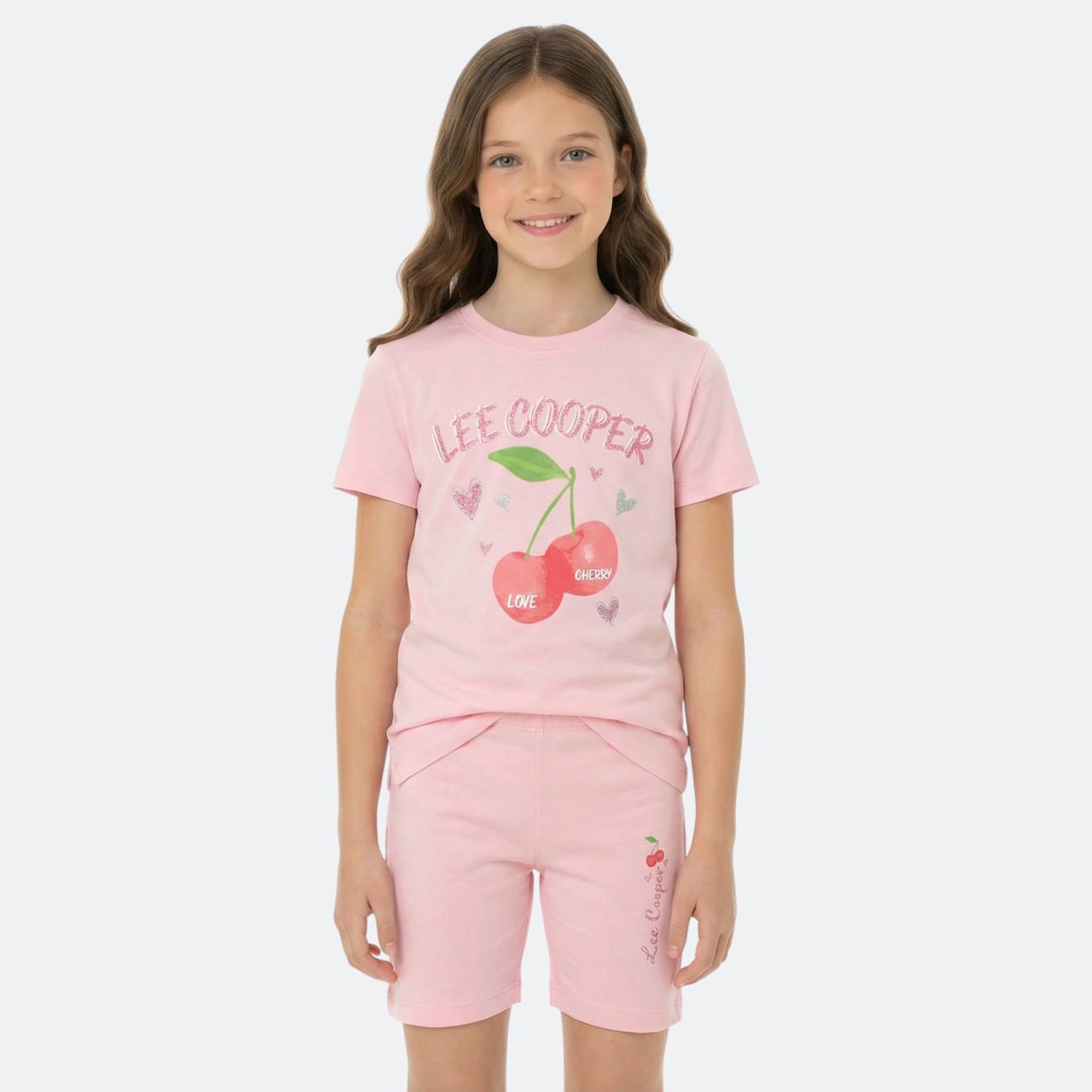 Ensemble Fille T-shirt Manches Courtes Et Bermuda Rosatre 14 €
