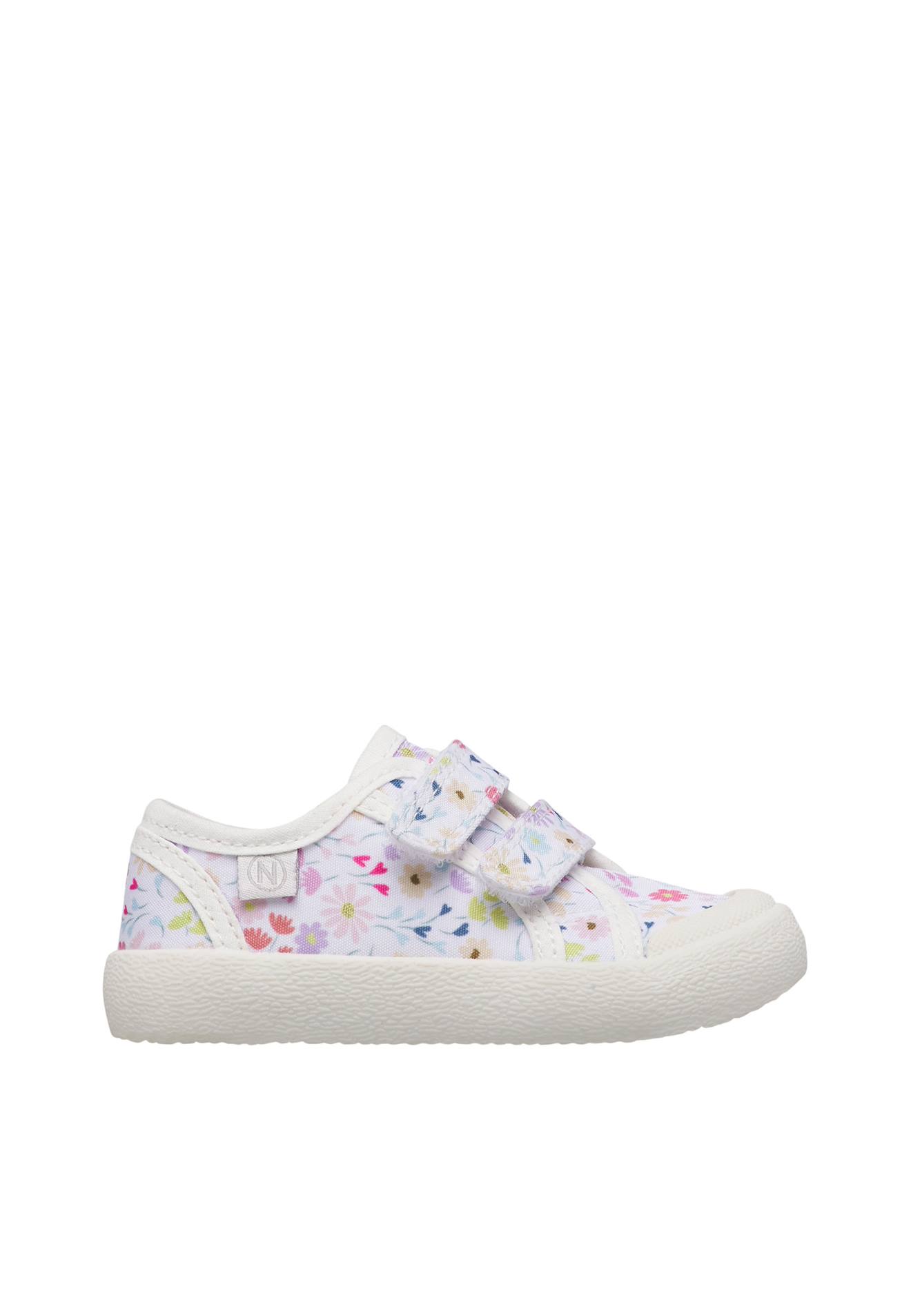 Baskets En Tissu Avec Fermeture Scratch Summer Vl. Blanc-lilas