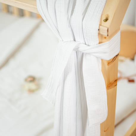 Ciel de lit cabane en gaze de coton duo 330 cm Beige+Blanc+Bleu+Camel+Écru+Gris+Marron+Rose+Terracotta+Vert 10 - vertbaudet enfant 