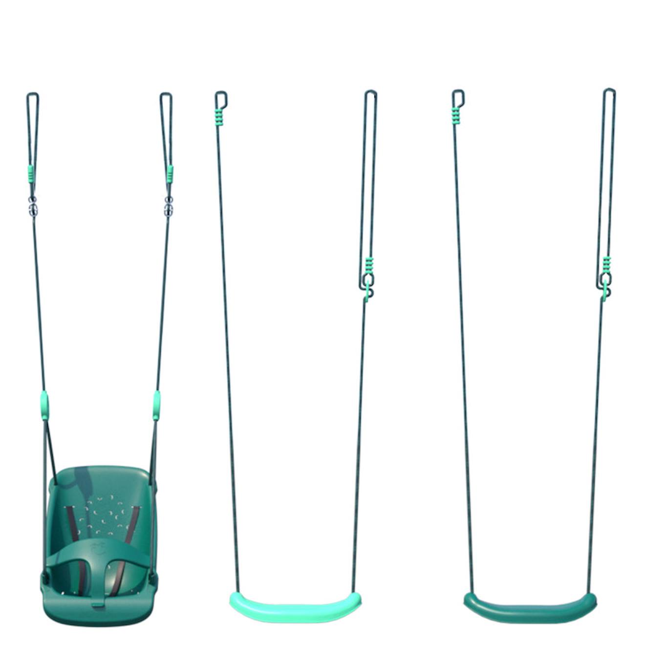 Set Balançoires Et Siège Bébé Pour Portique En Bois Lilly Vert (soulet) - Image 2