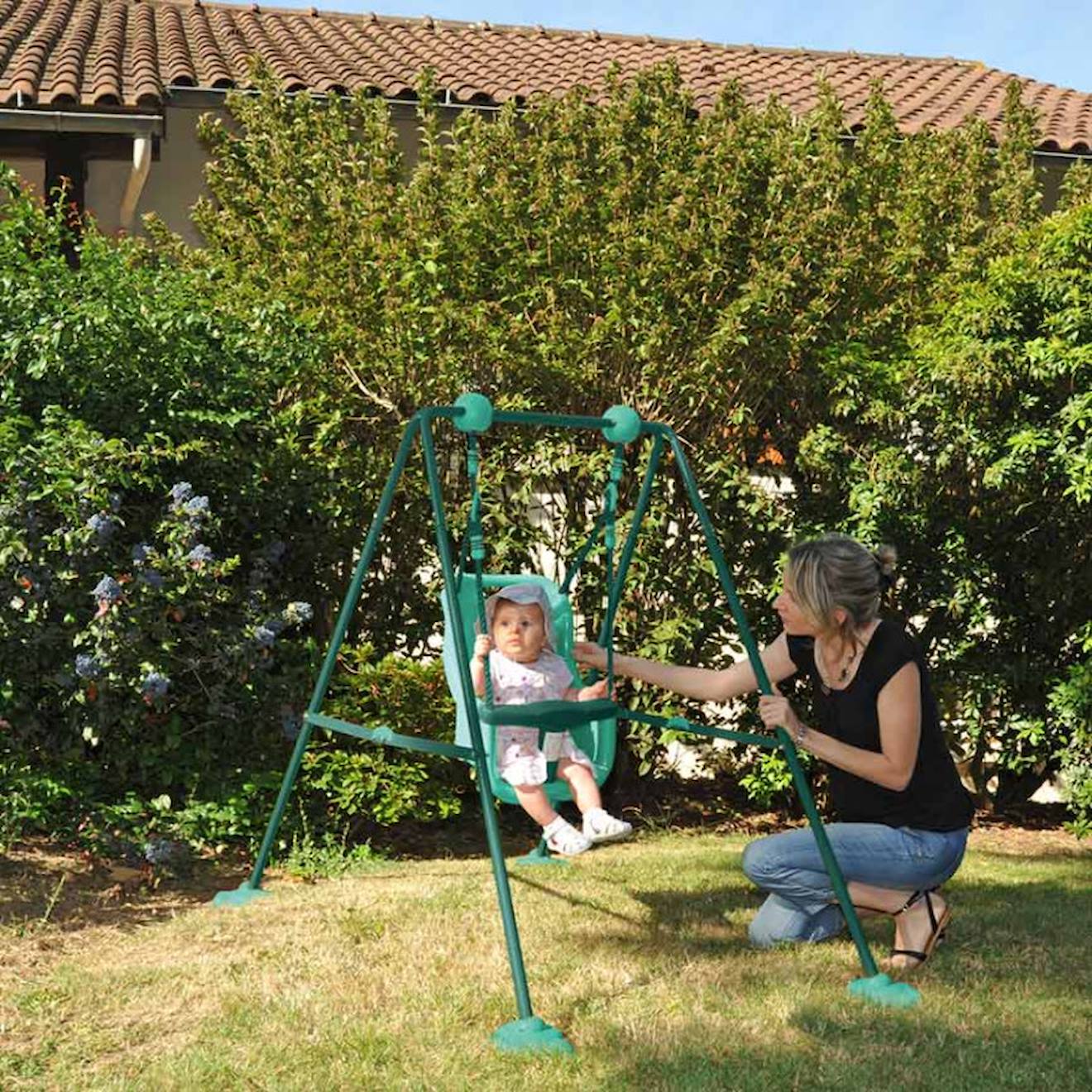 Balançoire Bébé En Métal 1 Agrès Marron (soulet) - Image 1