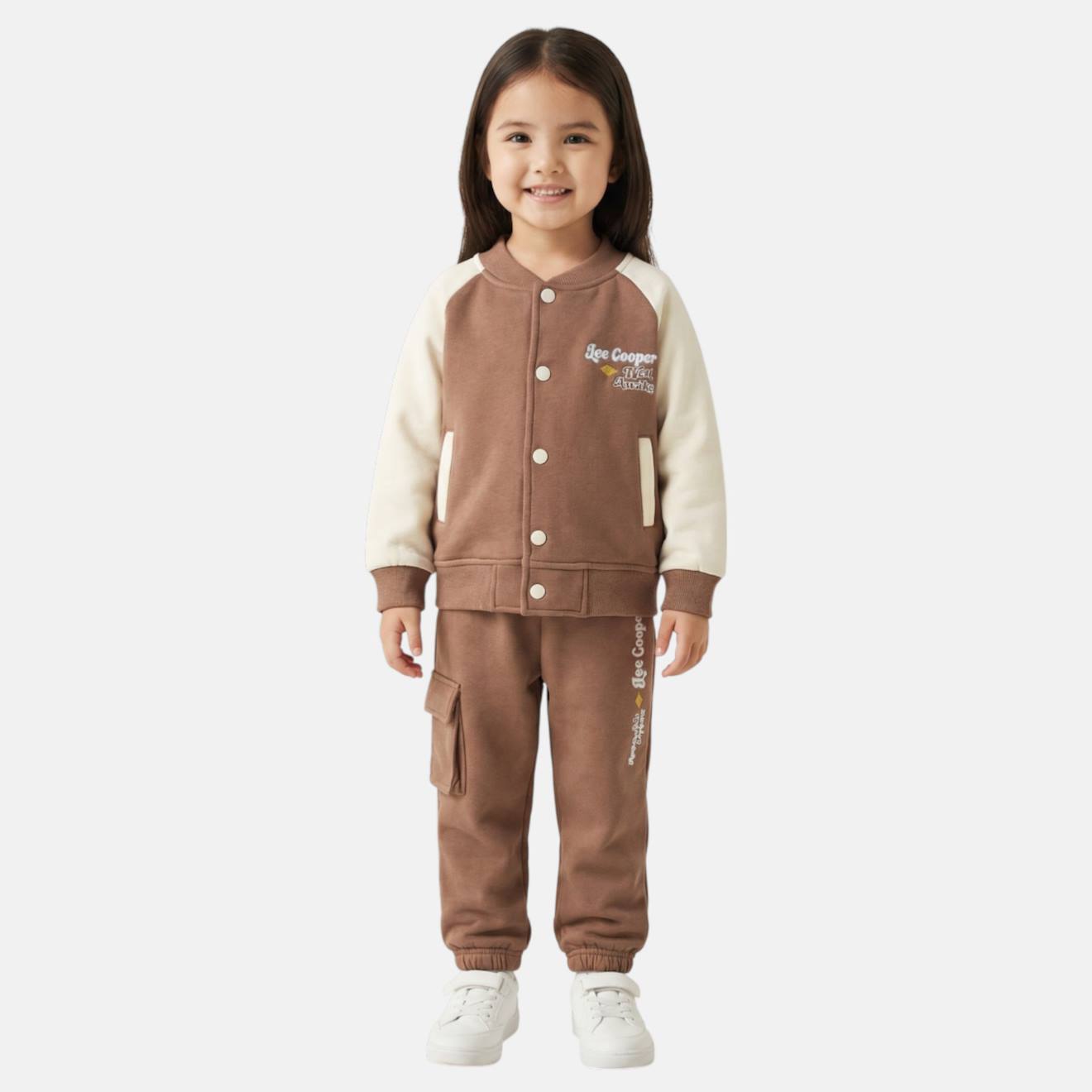 Ensemble Survtement Fille Avec Une Veste Manches Longues Et Un Jogging Marron 35 €