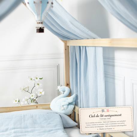 Ciel de lit cabane en gaze de coton duo 330 cm Beige+Blanc+Bleu+Camel+Écru+Gris+Marron+Rose+Terracotta+Vert 14 - vertbaudet enfant 