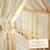 Ciel de lit cabane en gaze de coton duo 330 cm Beige+Blanc+Bleu+Camel+Écru+Gris+Marron+Rose+Terracotta+Vert 25 - vertbaudet enfant 