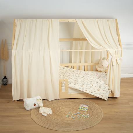 Ciel de lit cabane en gaze de coton duo 330 cm Beige+Blanc+Bleu+Camel+Écru+Gris+Marron+Rose+Terracotta+Vert 26 - vertbaudet enfant 