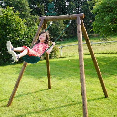 soulet - Portique Simple Une Place En Bois Rond Hanna Marron