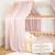 Ciel de lit cabane en gaze de coton duo 330 cm Beige+Blanc+Bleu+Camel+Écru+Gris+Marron+Rose+Terracotta+Vert 40 - vertbaudet enfant 