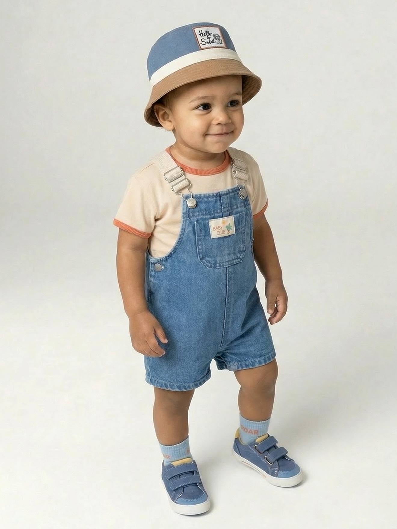 Ensemble T-shirt salopette bébé stone