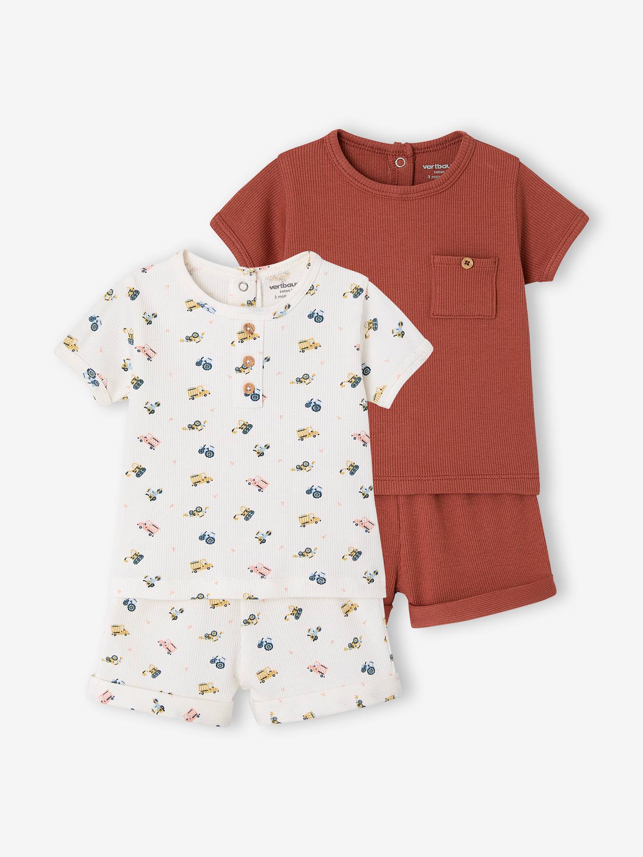 Lot 2 pyjashorts coton bio tomette