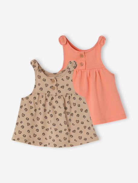 Bébé-T-shirt, sous-pull-Lot 2 débardeurs coton bio
