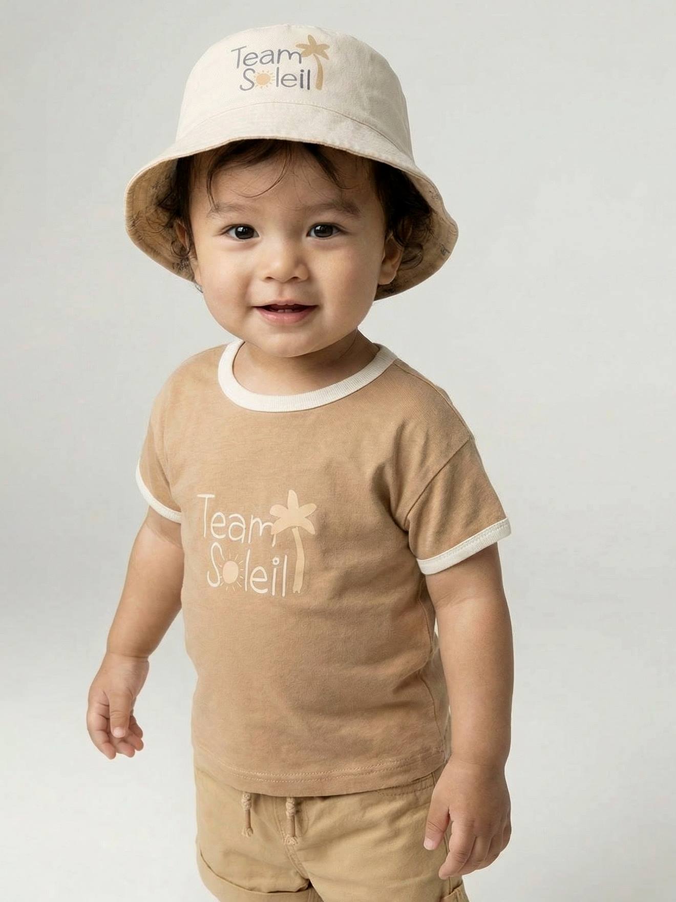T-shirt bébé garçon en coton bio noix de pécan