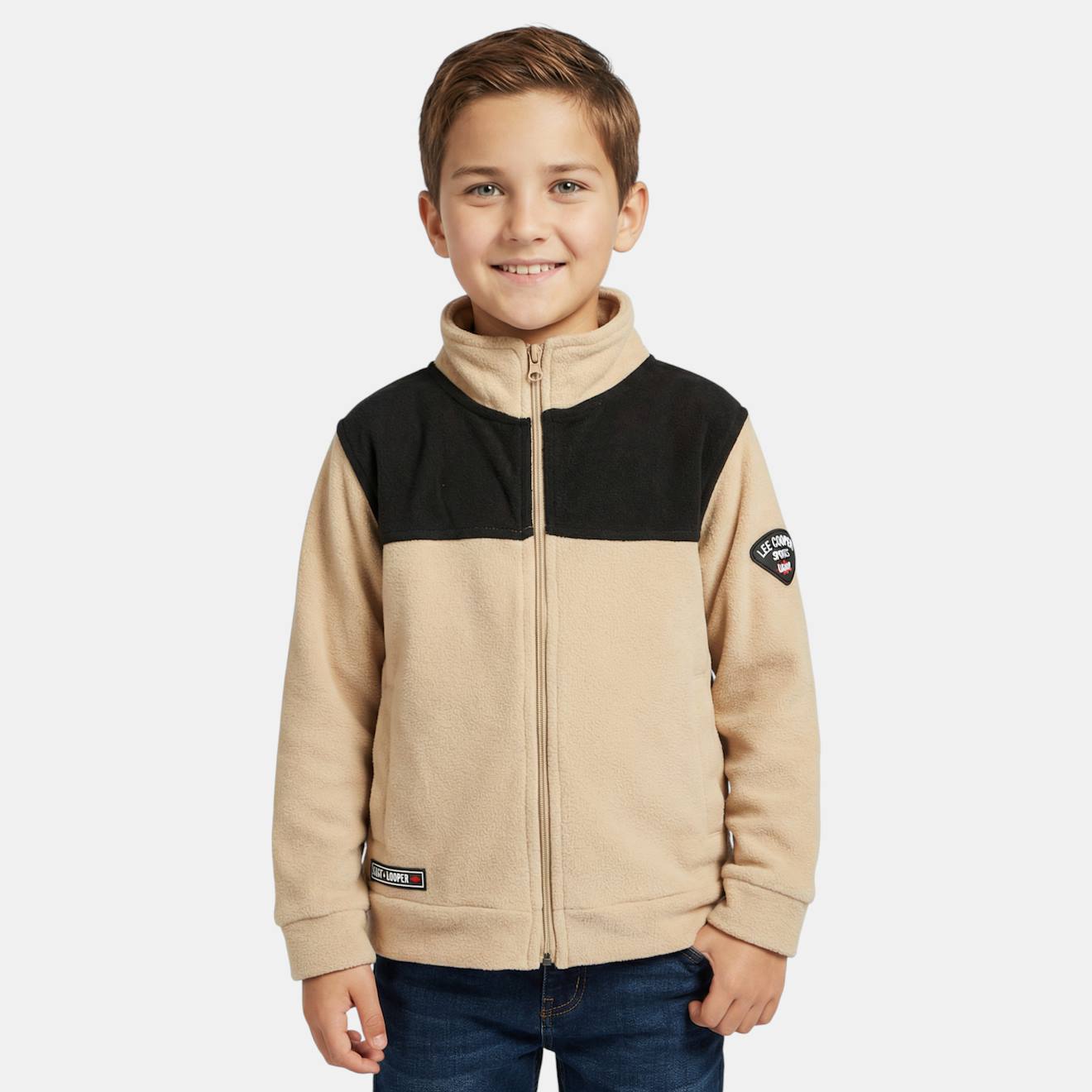 Veste Polaire Garçon Au Style Casual Beige Veste Polaire Garçon Au Style Casual Beige