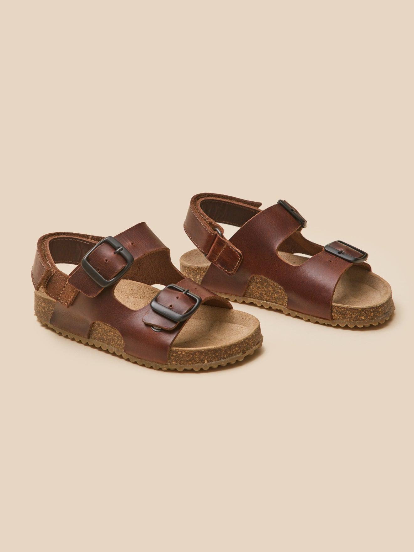 Sandales À Brides Garçon En Cuir Tan