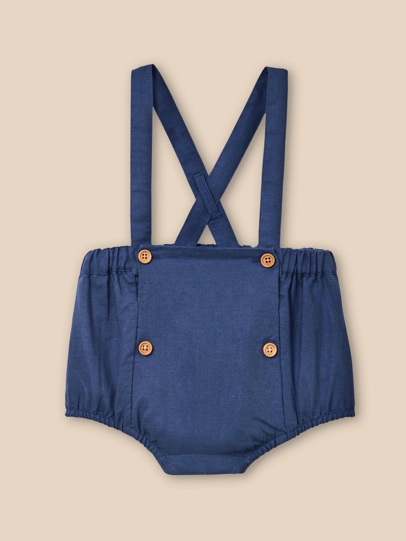 Bloomer En Lin Et Coton Bébé Bleu Jeans