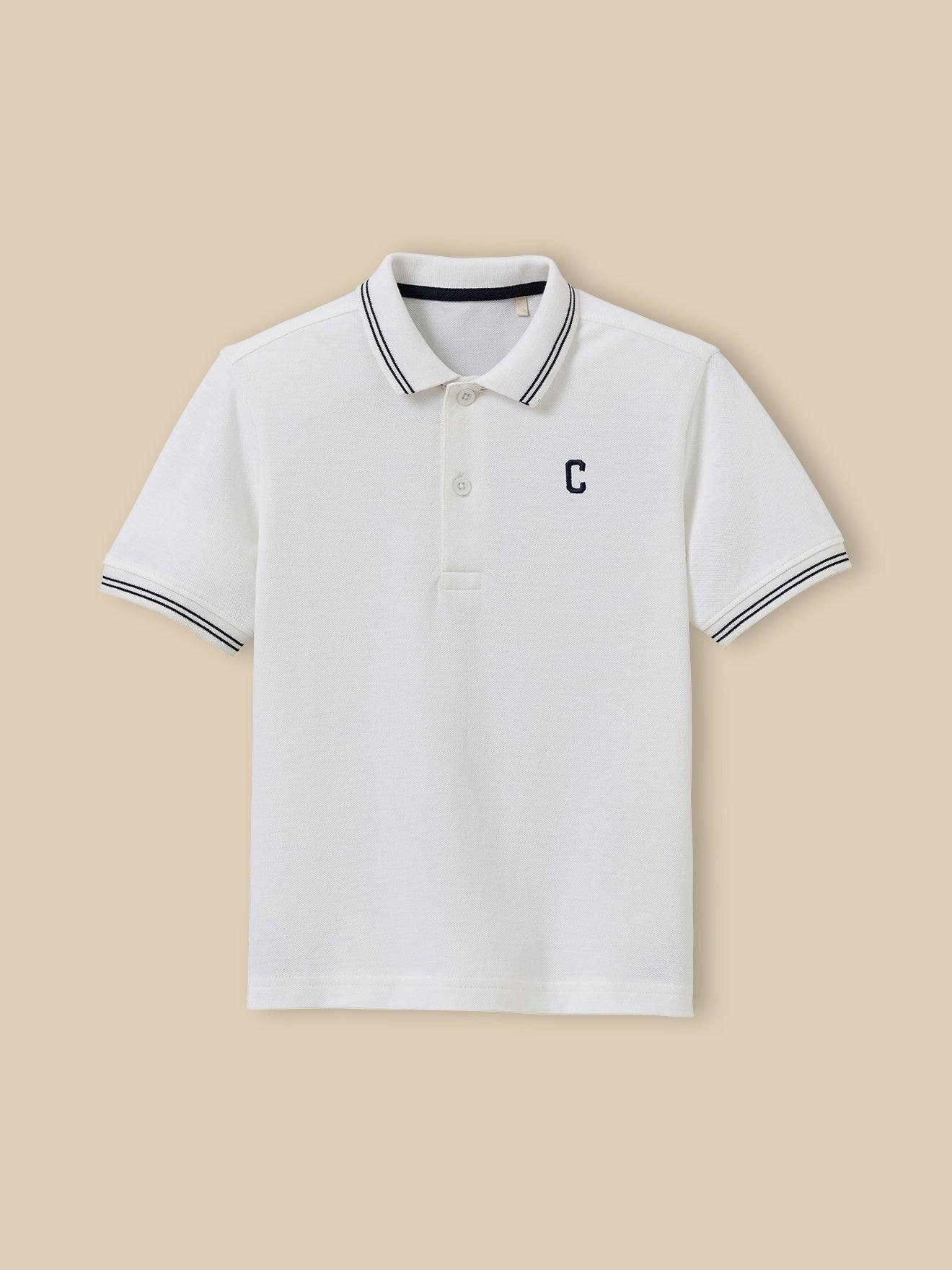 Polo En Maille Pique Garon - Coton Biologique Blanc 15$