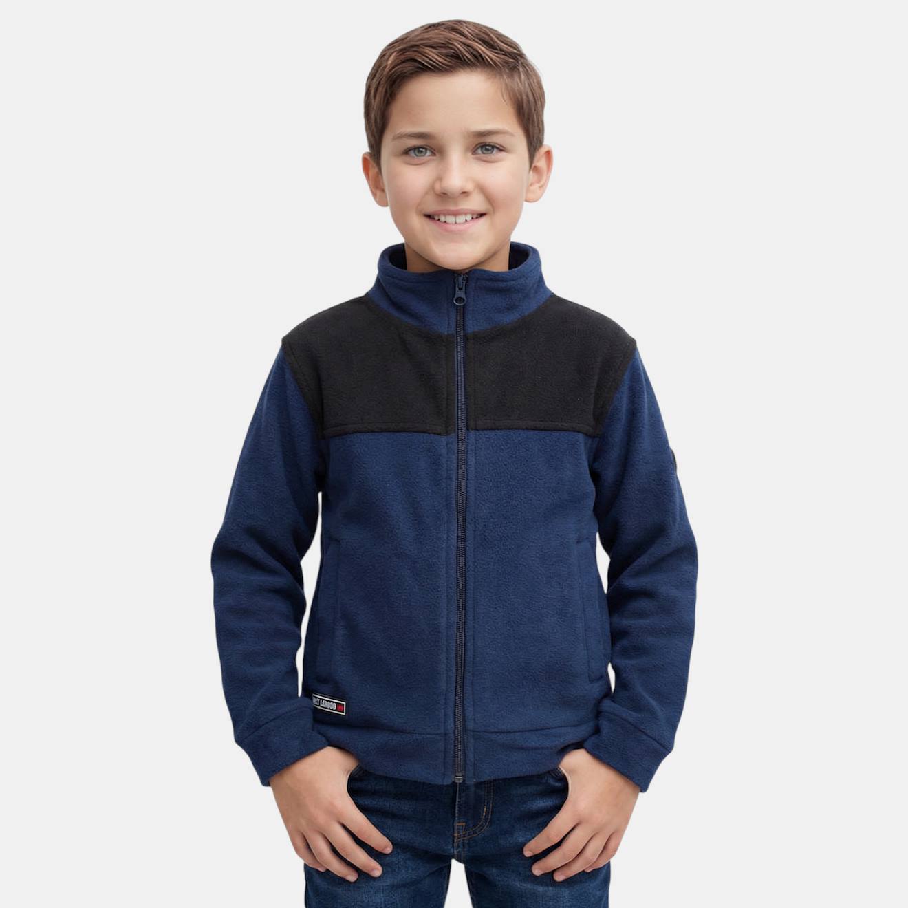 Veste Polaire Garçon Au Style Casual Marine Veste Polaire Garçon Au Style Casual Marine