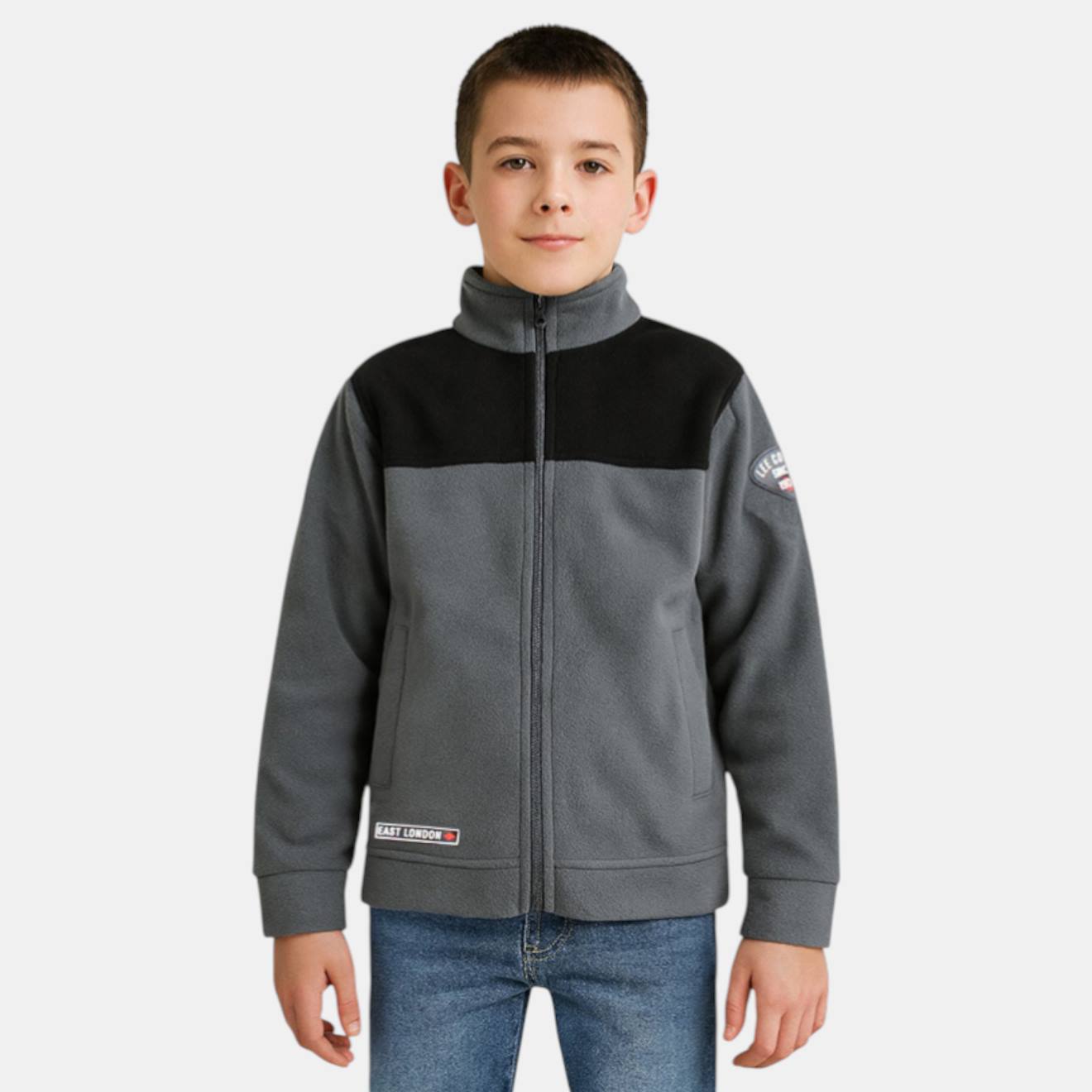 Veste Polaire Garçon Au Style Casual Gris Veste Polaire Garçon Au Style Casual Gris