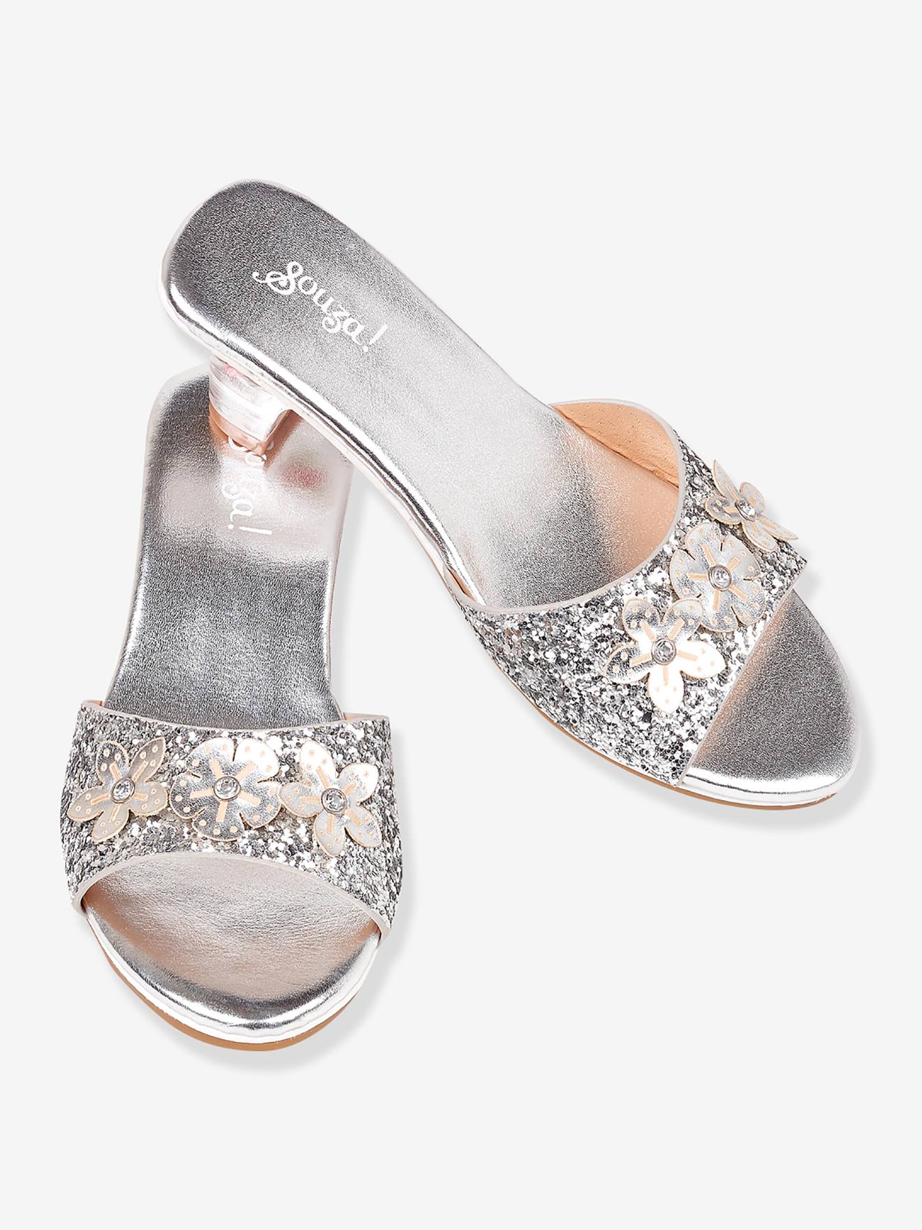 Mules talon enfant déguisement argenté