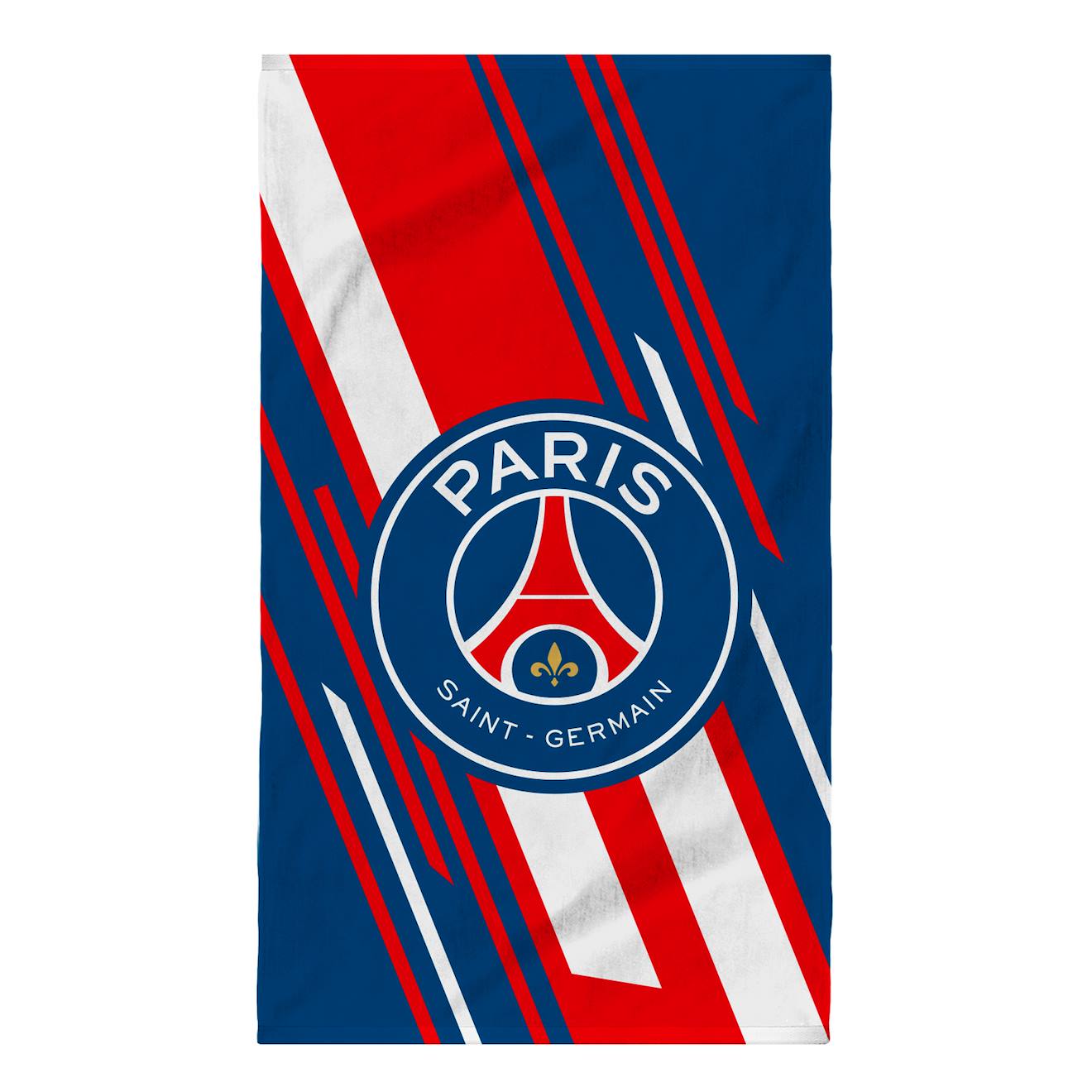 Serviette De Bain Et De Plage Imprimée 100% Coton, Psg Diagonale Bleu