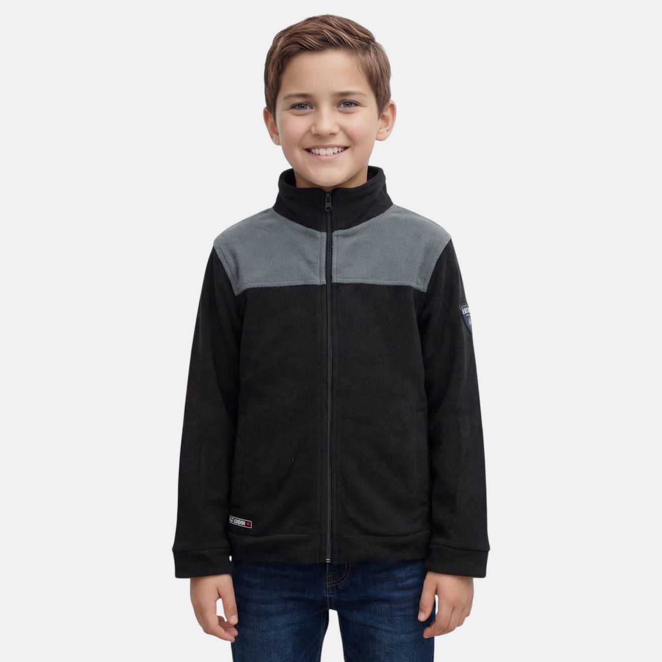 Veste Polaire Garçon Au Style Casual Noir Veste Polaire Garçon Au Style Casual Noir