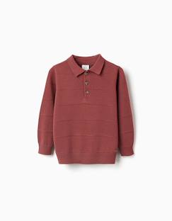 -Pull en maille de coton avec lignes en relief