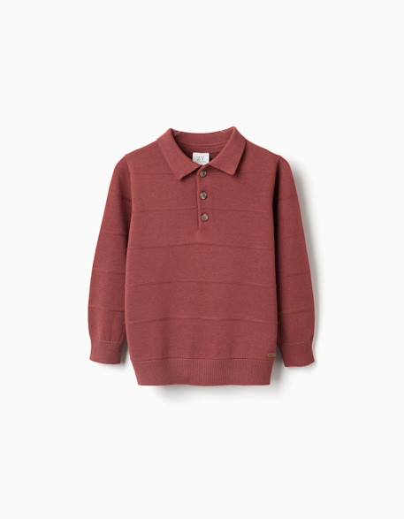 Pull en maille de coton avec lignes en relief  - vertbaudet enfant