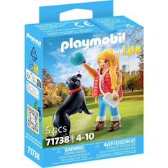 Jouet-Jeux d'imagination-Figurines, mini mondes, héros et animaux-My life jeune fille avec chien de montagne 71738
