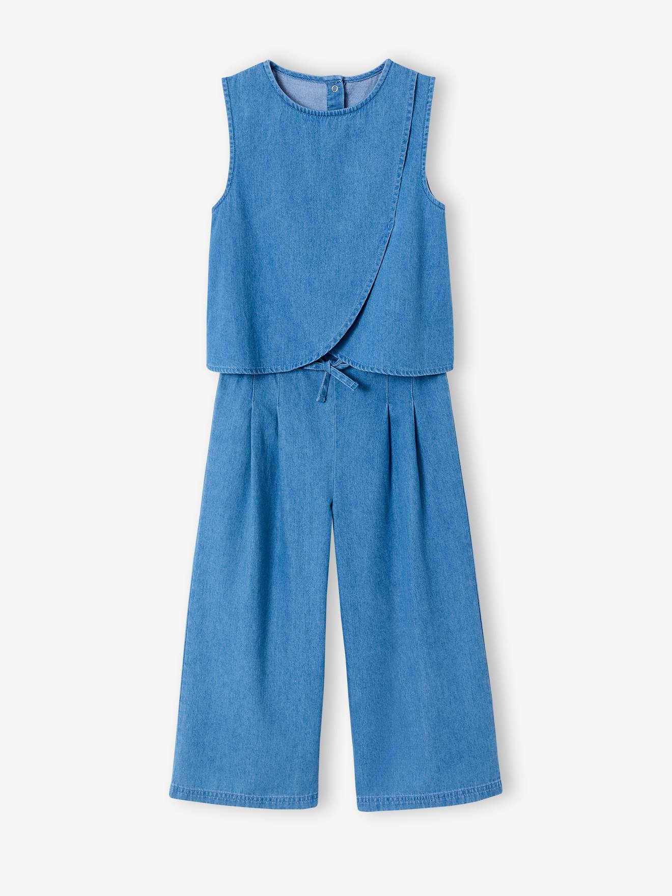 Ensemble pantacourt top denim lger bleu moyen 23$