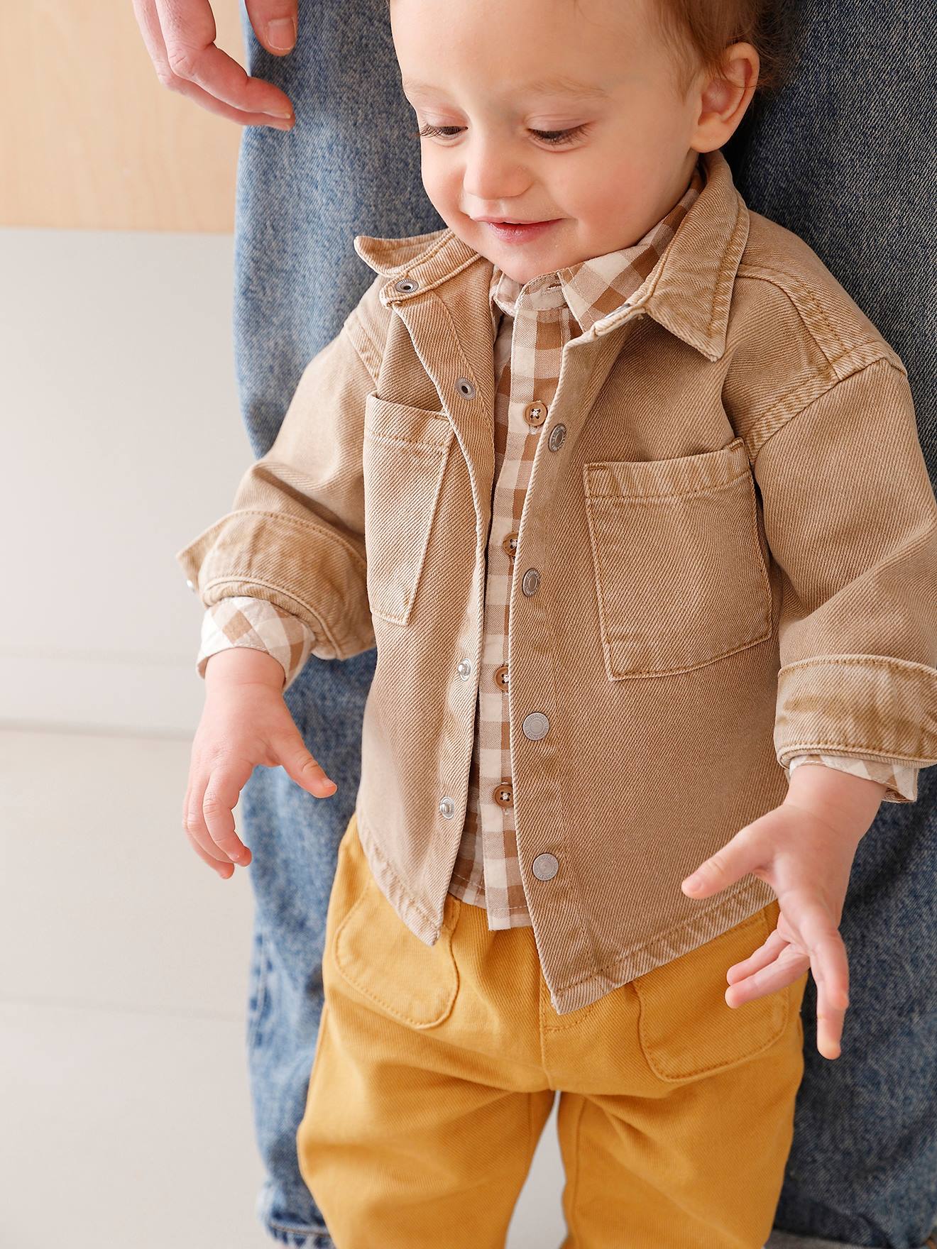 Surchemise bébé pressionnée taupe