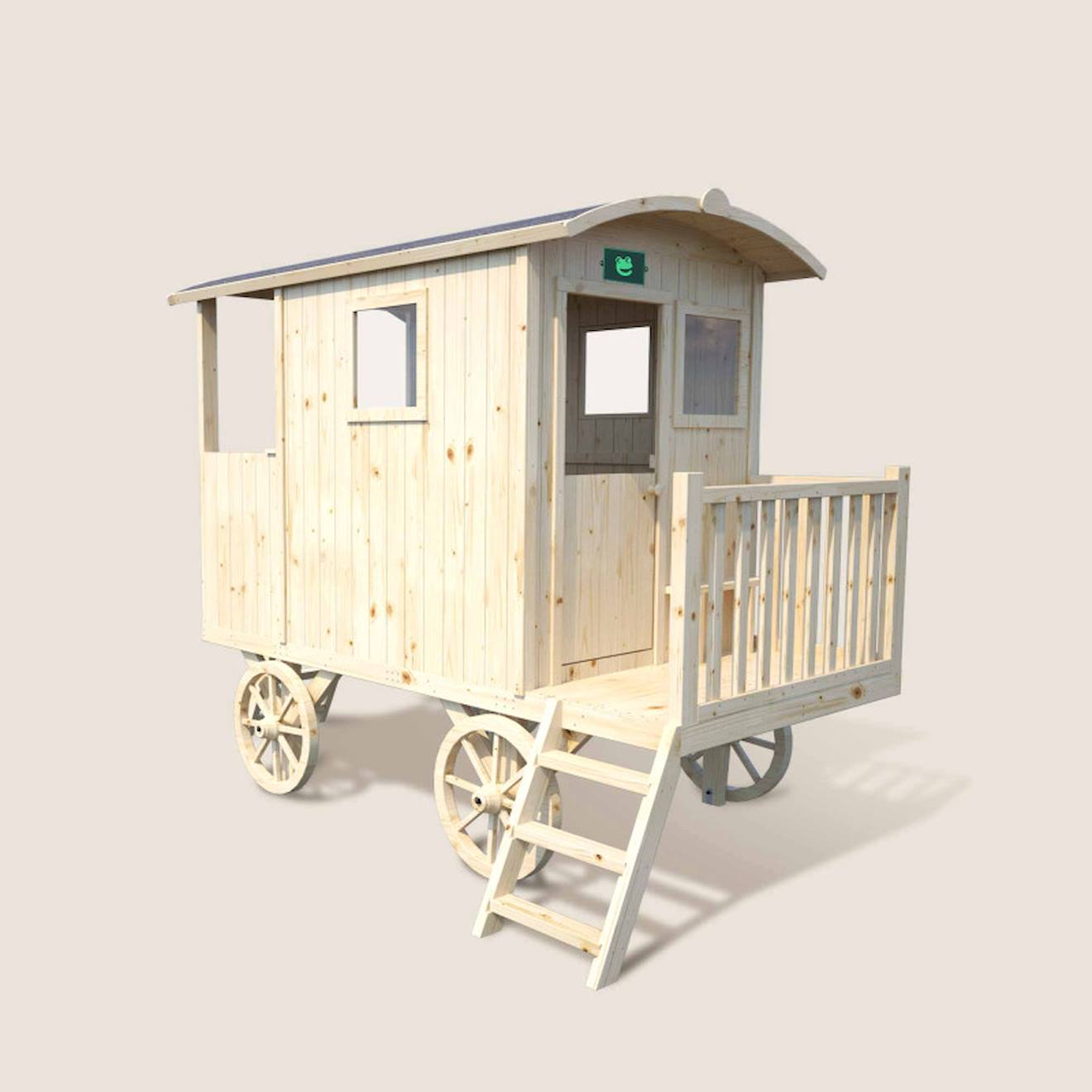 Cabane Roulotte En Bois Sur Pilotis Pour Enfants Carry Marron (soulet) - Image 1