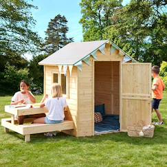 Cabane en bois avec table pique-nique tiana  - vertbaudet enfant