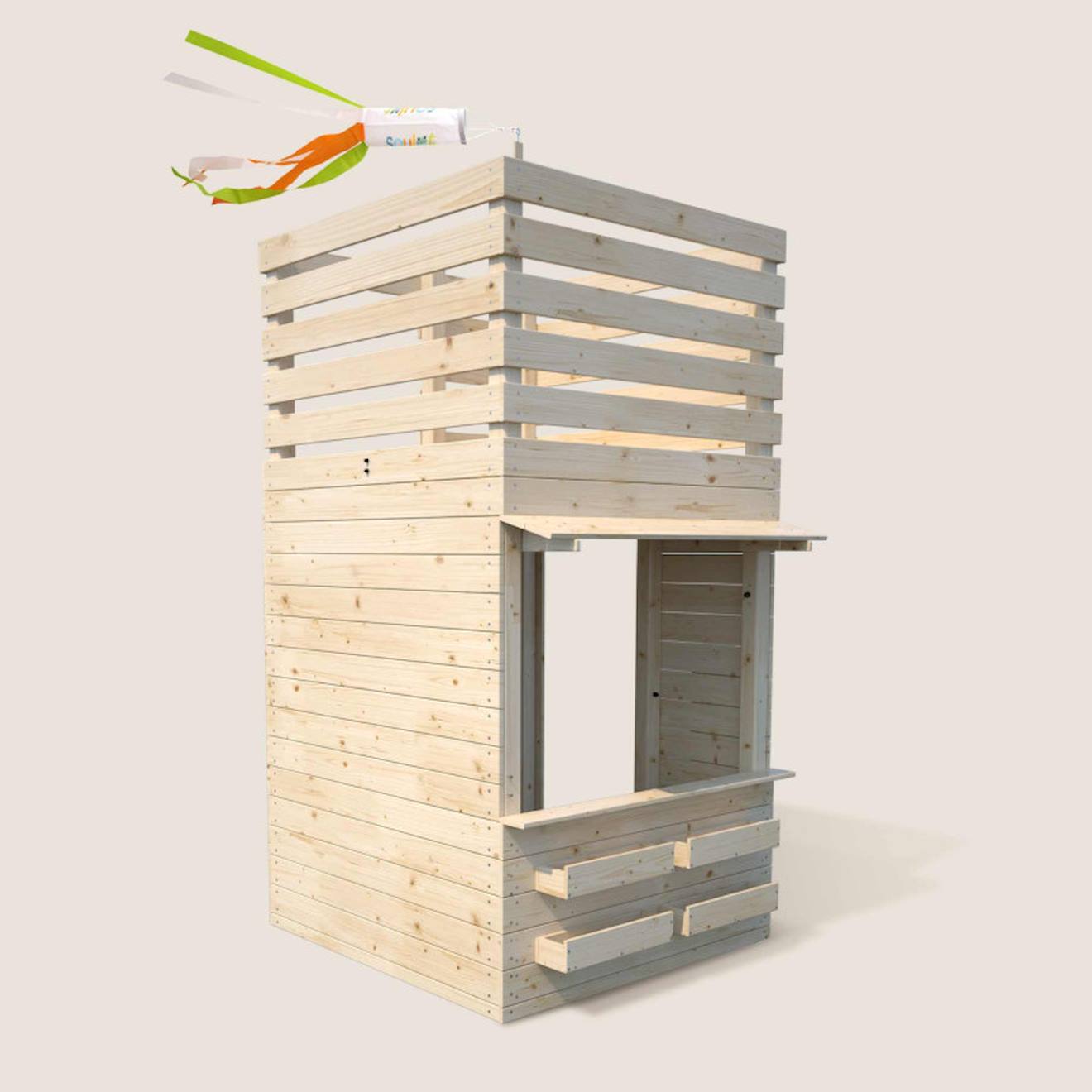 Cabane Tour En Bois Avec Comptoir Et Bac À Sable Shopping Marron (soulet) - Image 2