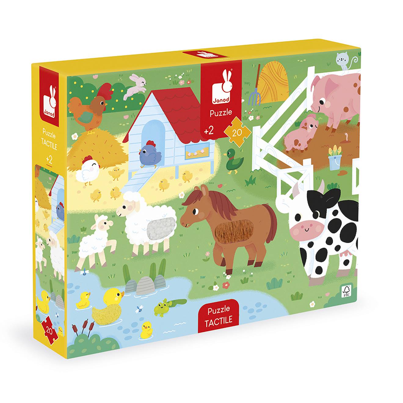 Puzzle tactile les animaux de la ferme 20 pcs multicolore