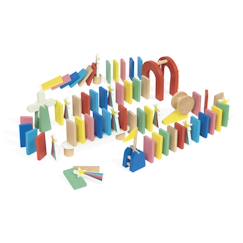 Jouet-Jeu de course dominos bois 100 pièces