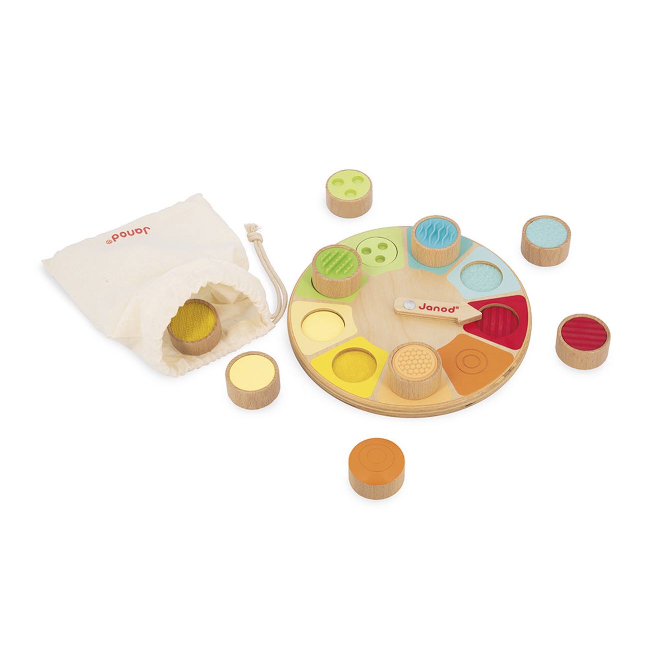 Jeu De Reconnaissance Tactile En Bois Multicolore