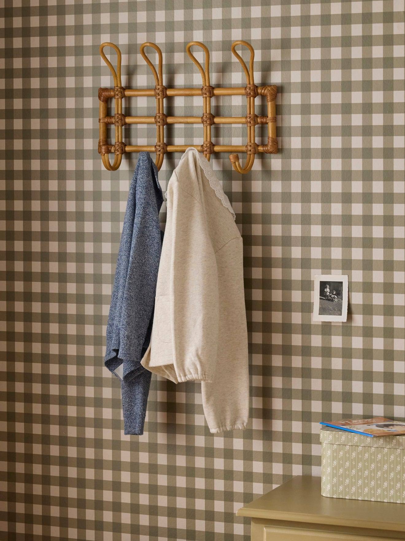 Patère en rotin lou bois naturel