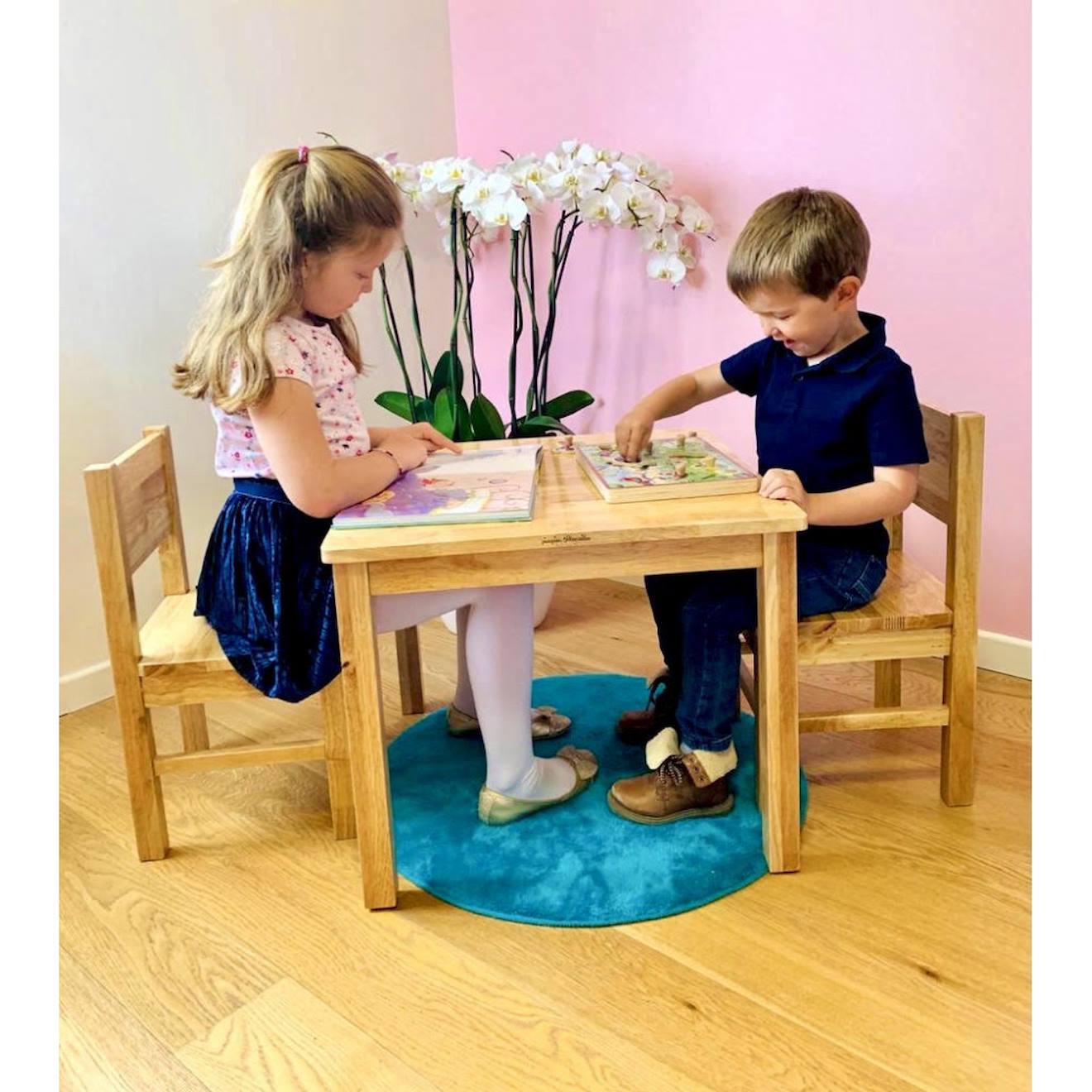 Table Enfant En Bois 4-7 Ans Bois Table Enfant En Bois 4-7 Ans Bois