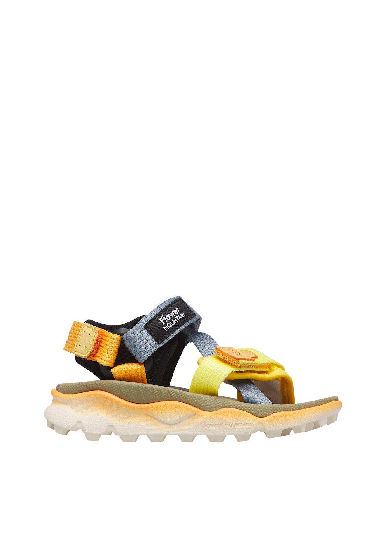 Sandales En Simili Cuir Et Tissu Nazca 2 Junior. Citrouille-vert