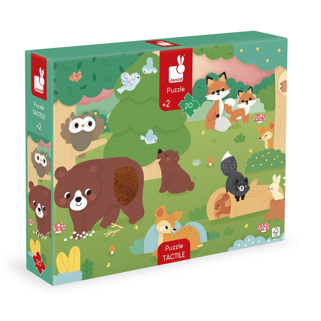 Puzzle Tactile La Forêt 20 Pièces Multicolore