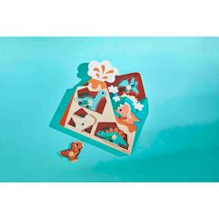 -Puzzle sonore en bois les dinossaures 5 pcs