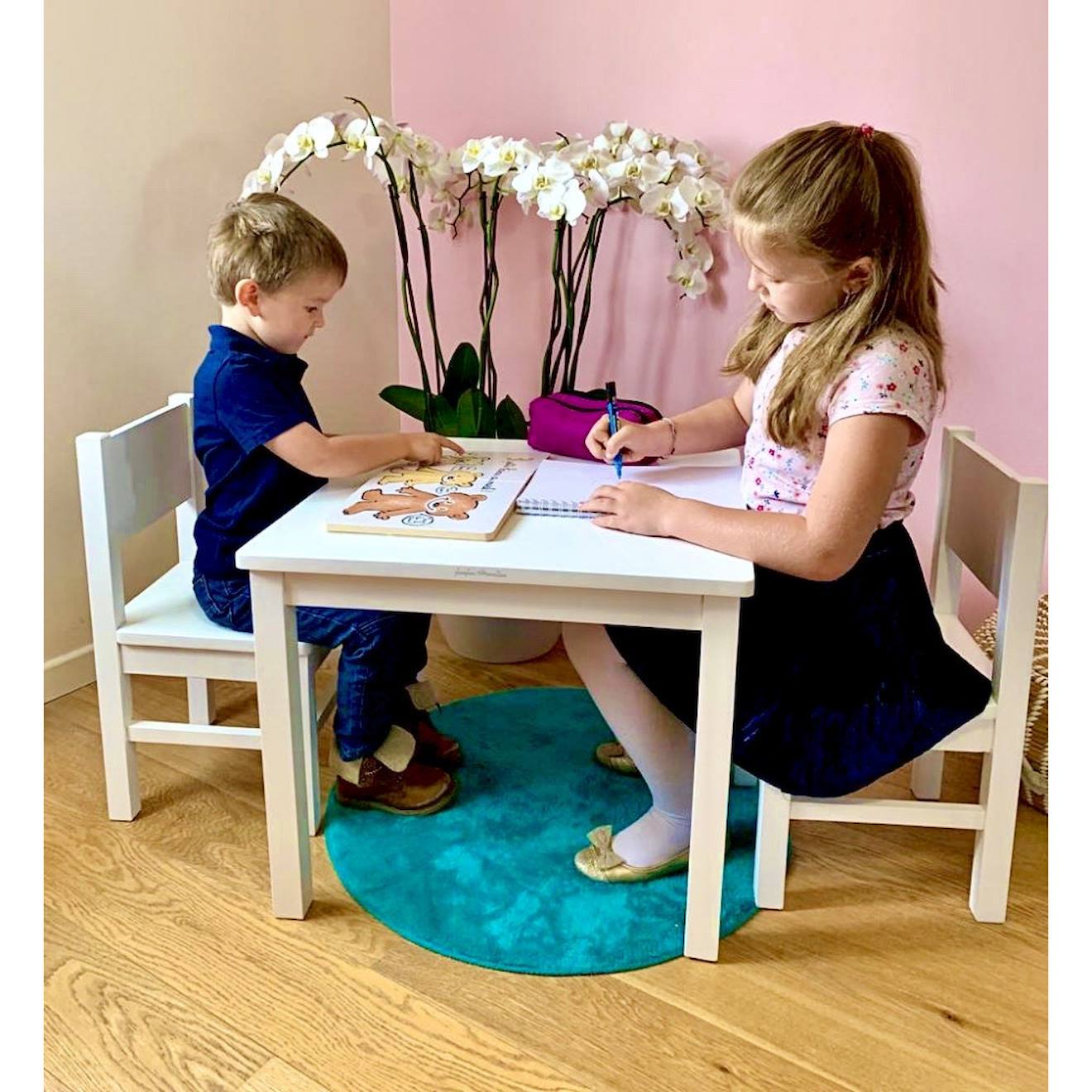 Table Enfant En Bois 4-7 Ans Blanc Table Enfant En Bois 4-7 Ans Blanc