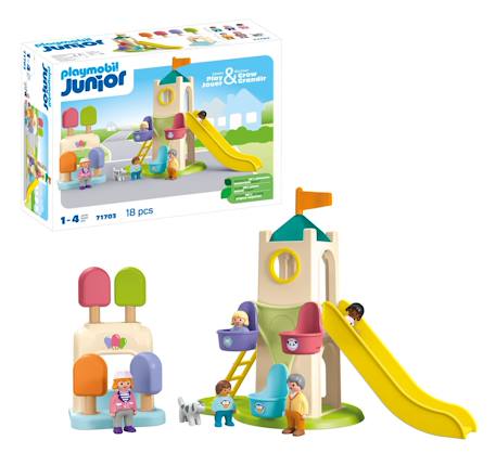 Playmobil - Junior Aire De Jeux Avec Toboggan Géant 71703 Multicolore