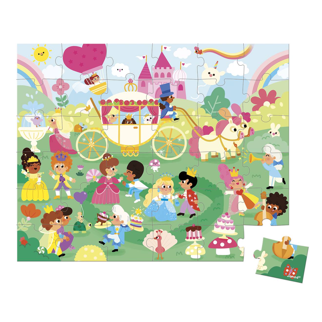 Puzzle Enfant 36 Pièces Thème Princesses Multicolore